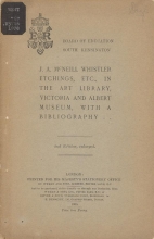 Cover of J. A. McNeill Whistler etchings, etc., in the Art library, Victoria and Albert museum, with a bibliography
