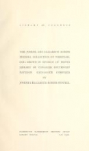 Cover of The Joseph and Elizabeth Robins Pennell collection of Whistleriana shown in Division of prints, Library of Congress, southwest pavilion