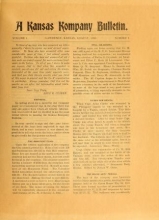 Cover of A Kansas kompany bulletin