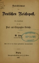 Cover of Katechismus der deutschen Reichspost