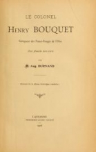 Cover of Le Colonel Henry Bouquet, vainqueur des Peaux-Rouges de l'Ohio