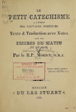 Cover of Le petit catéchisme à l'usage des sauvages Proteurs