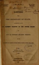 Cover of Letter from the Secretary of State