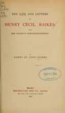 Cover of The life and letters of Henry Cecil Raikes