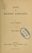 Cover of Life of Henry Fawcett