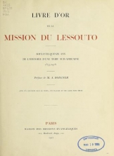 Cover of Livre d'or de la mission du Lessouto