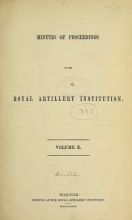 Cover of Minutes of proceedings of the Royal Artillery Institution v.10 (1877-1879)