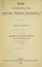 Cover of Mosis vit ettunettle ttyig Genesis, Exodus, Levitikus