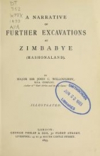Cover of A narrative of further excavations at Zimbabye (Mashonaland)