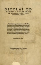 Cover of Nicolai Copernici Torinensis De reuolutionibus orbium coelestium, libri VI