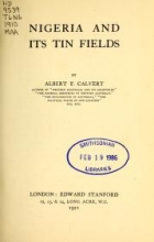 Cover of Nigeria and its tin fields