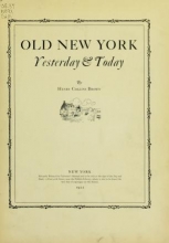 Cover of Old New York yesterday & today