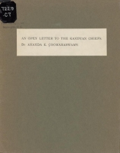 Cover of An open letter to the Kandyan chiefs