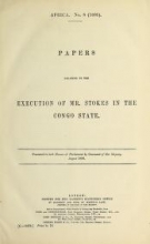 Cover of Papers relating to the execution of Mr. Stokes in the Congo State
