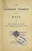 Cover of The pioneer women of the West