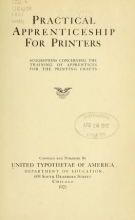 Cover of Practical apprenticeship for printers