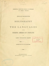 Cover of Proof-sheets of a bibliography of the languages of the North American Indians