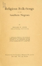 Cover of Religious folk-songs of the Southern negroes 