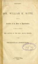 Cover of Report of Hon. William H. Witte