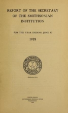 Cover of Report of the Secretary of the Smithsonian Institution