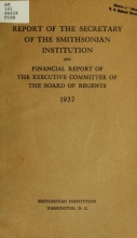 Cover of Report of the Secretary of the Smithsonian Institution and financial report of the Executive Committee of the Board of Regents for the year ending June 30