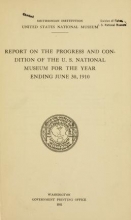 Cover of Report on the progress and condition of the United States National Museum