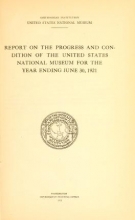 Cover of Report on the progress and condition of the United States National Museum