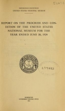 Cover of Report on the progress and condition of the United States National Museum