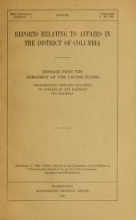 Cover of Reports relating to affairs in the District of Columbia