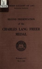 Cover of Second presentation of the Charles Lang Freer medal, May 3, 1960