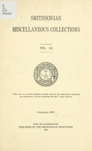 Cover of Smithsonian miscellaneous collections