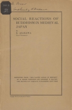 Cover of Social reactions of Buddhism in medieval Japan