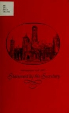 Cover of Statement by the Secretary