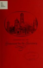 Cover of Statement by the Secretary