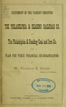 Cover of Statement of the present condition of the Philadelphia & Reading Railroad Co. and the Philadelphia & Reading Coal and Iron Co