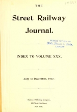 Cover of The Street railway journal