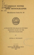 Cover of A suggested Nicaraguan pottery sequence based on the museum collection