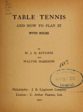 Cover of Table tennis and how to play it