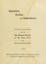 Cover of Tapestries, textiles and embroideries