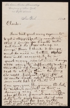 Cover of Thomas Alva Edison letter to Charles Lorenzo Clarke, dated New York [City], 1882