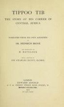 Cover of Tippoo Tib, the story of his career in Central Africa