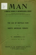Cover of The use of buffalo hair by the North American Indians