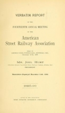 Cover of Verbatim report of the ... Annual Meeting of the American Street-Railway Association