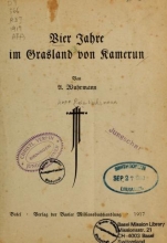 Cover of Vier Jahre im Grasland von Kamerun