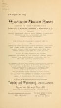 Cover of The Washington-Madison papers collected and preserved by James Madison, estate of J.C. McGuire