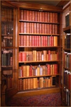 bookcase with Smithson's collection