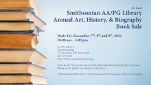 Smithsonian AA/PG Library Annual Art, History, & Biography Book Sale