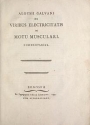 Cover of Aloysii Galvani De viribus electricitatis in motu musculari commentarius