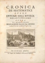 Cover of Cronica de matematici, overo Epitome dell'istoria delle vite loro