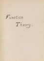 Cover of Function theory